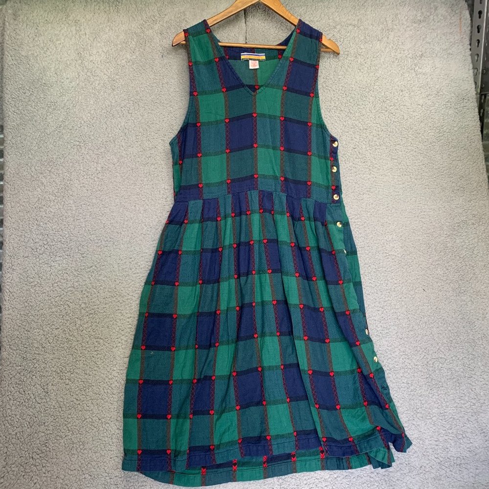 Bryn Conelly Plaid Small Maxi Dress 100% Cotton